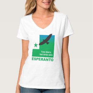 T-shirt Esperanto / "Tute libera, kiel birdo aera",