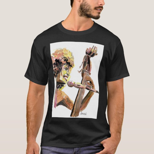 T-shirt Esperanza Spalding singing and playing cello Class (Devant)