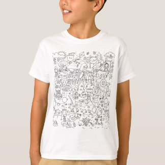 T-shirt espion du griffonnage i dans la coloration de parc