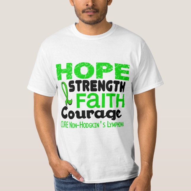 T-shirt ESPOIR 3 de vert de chaux de lymphome non (Devant)
