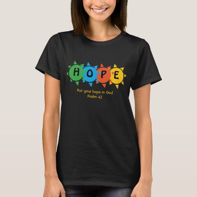 T-shirt ESPOIR chrétien EN DIEU Psaume 42 PERSONNALISÉ (Devant)