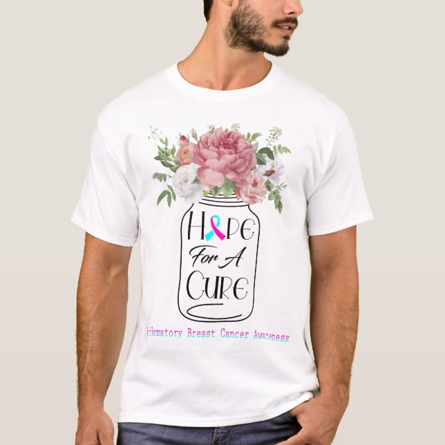 T-shirt Espoir De Fleur Pour Un Cancer Du Sein Inflammatoi (Devant)