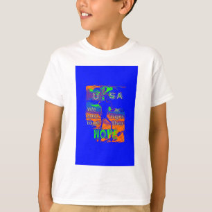T-shirt Espoir psychédélique des Etats-Unis : Art Blue Uni