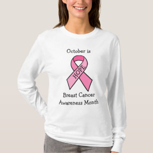 T-shirt Espoir, Sensibilisation au cancer du sein Ruban ro