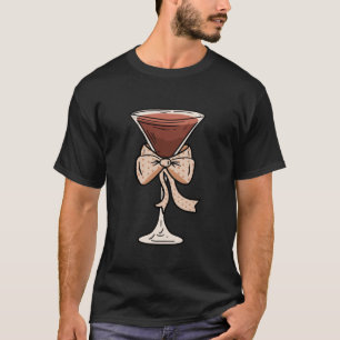 T-shirt Espresso Martini Glass Coquette Bow Cocktail Café