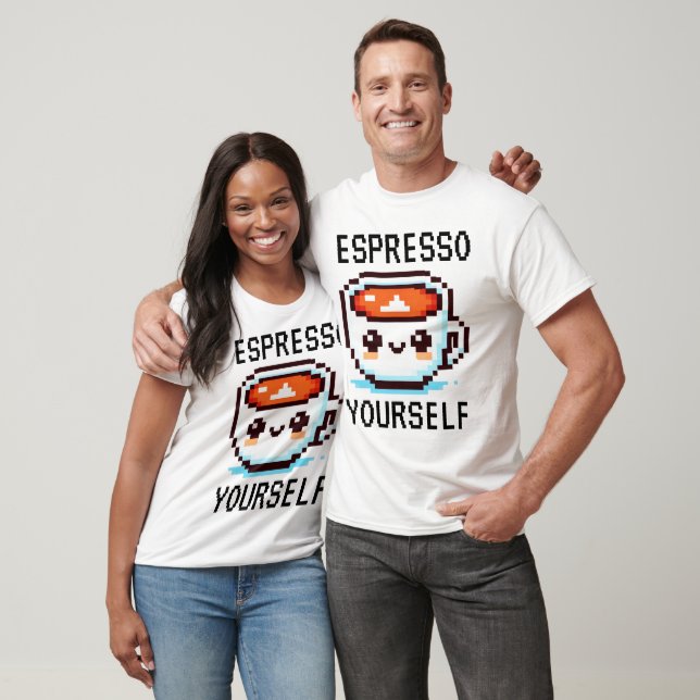 T-shirt Espresso Yourself - Drôle Pixel Art Conception Caf (Unisexe)