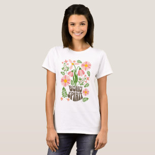 T-shirt Esprit Boho Floral Rétro Esthétique