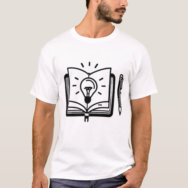 T-shirt Esprit créatif : Livre, Publique, Design Crayon St (Devant)