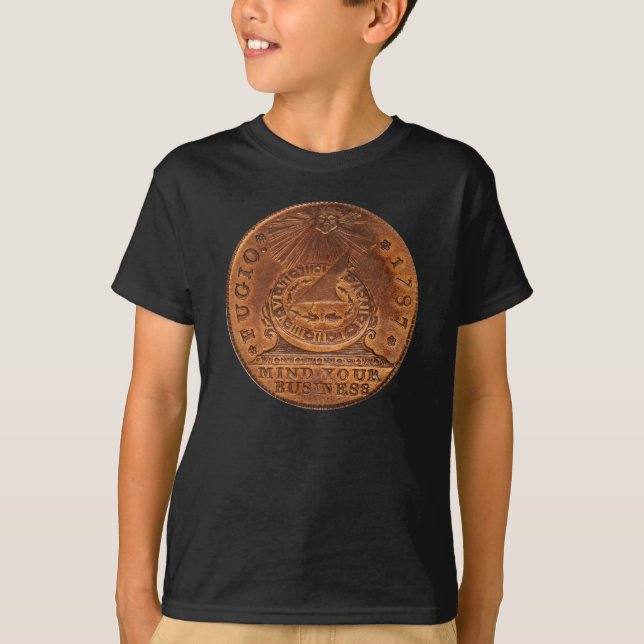 T-shirt Esprit de cent de Fugio votre penny d'en cuivre (Devant)