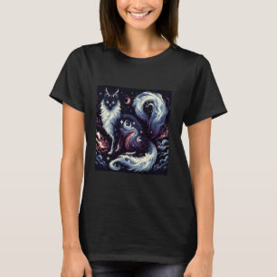 T-shirt Esprit de chat de rêve nuit élémentaire magie hipp