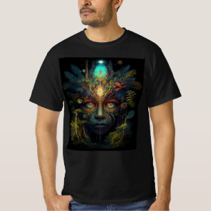 T-shirt Esprit de jungle psychédélique visage