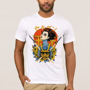 T-shirt Esprit de Samouraï : Femme Japonaise avec Deux Épé