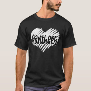 T-shirt Esprit d'équipe de fan de sport Panthers Cœur