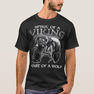 T-shirt Esprit D'Un Coeur Viking D'Un Loup Viking Wolf W