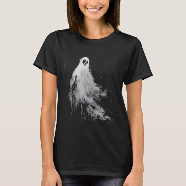 T-shirt Esprit Fantôme Horreur Éffrayante Halloween Grunge (Devant)