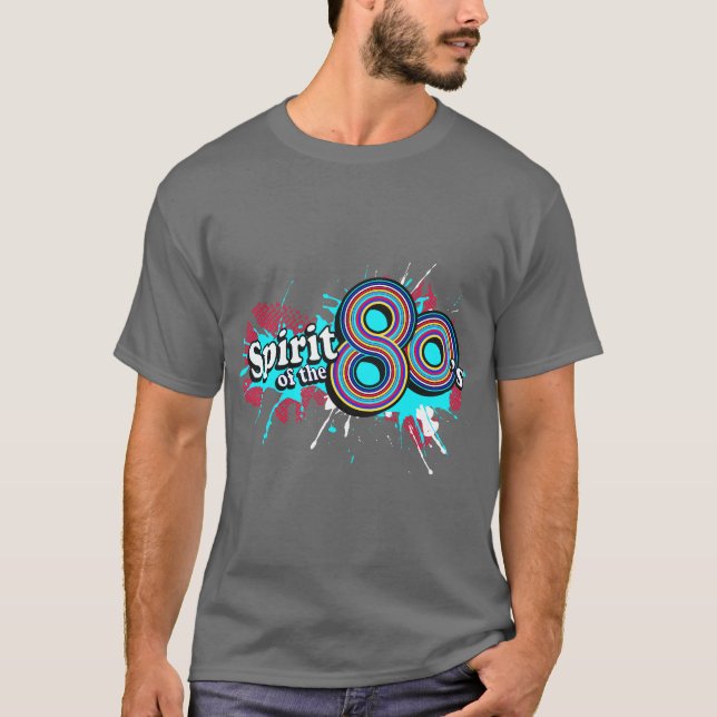 T-shirt "Esprit gris du logo t des multi-bleus des hommes (Devant)