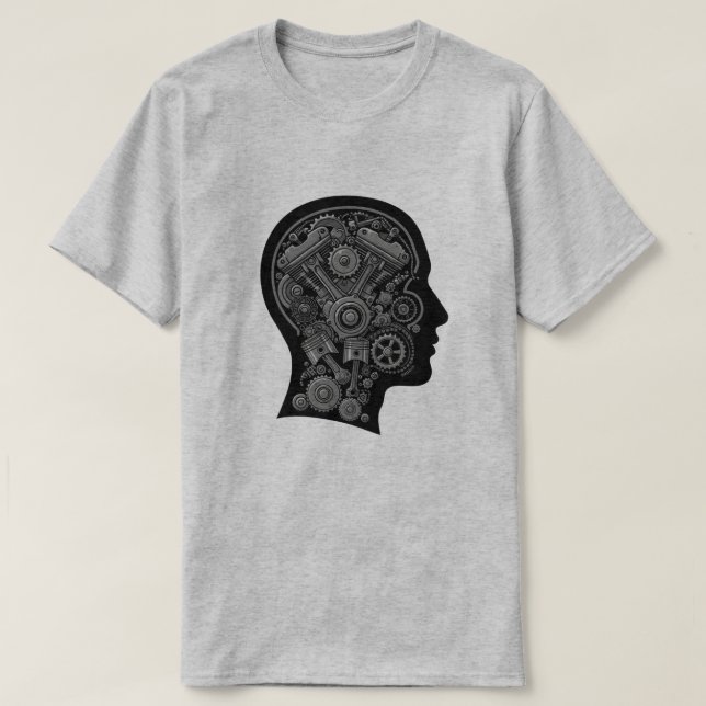 T-shirt Esprit mécanique - Illustration de la tête du mote (Design devant)