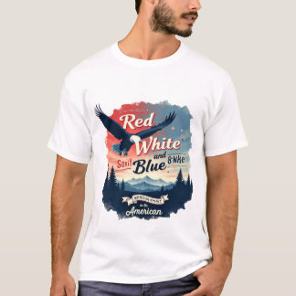 T-shirt Esprit rouge, blanc et bleu américain