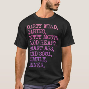T-shirt Esprit Sale Cœur Gentil Humour Bouche Ordures