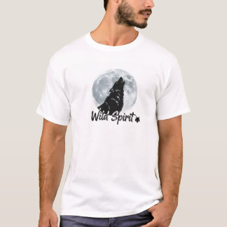 T-shirt Esprit sauvage - Design de chemise de loup gras