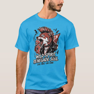 T-shirt Esprit Sauvage Renégat Mode Street Punk Renard Emb