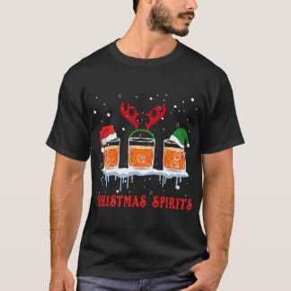 T-shirt Esprits de Noël Bourbon Scotch Whiskey Funny T S