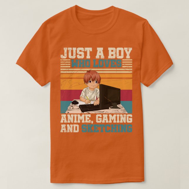 T-shirt Esquisse Jeux Japanimation Anime (Design devant)