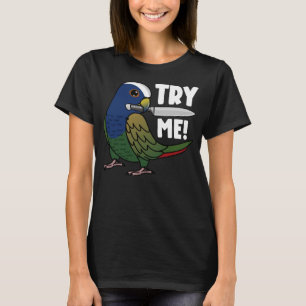 T-shirt Essayez-moi le perroquet avec le couteau I blanc c