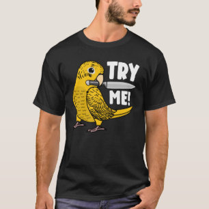 T-shirt Essayez-Moi Parroquet Avec Couteau I Jaune Lutino 