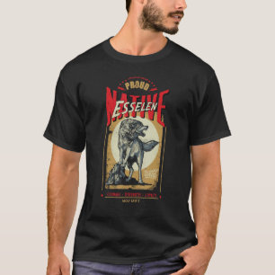 T-shirt Esselen Amérindien Né Wolf Spirit Re