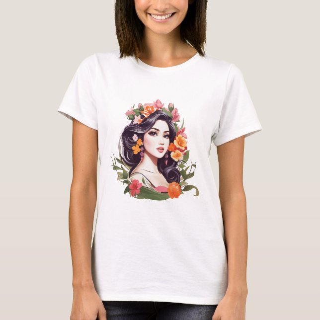 T-shirt Essence féminine florale (Devant)