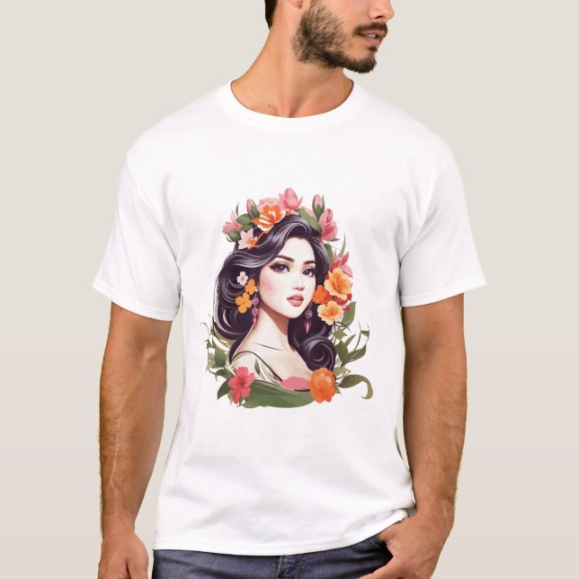 T-shirt Essence féminine florale (Devant)
