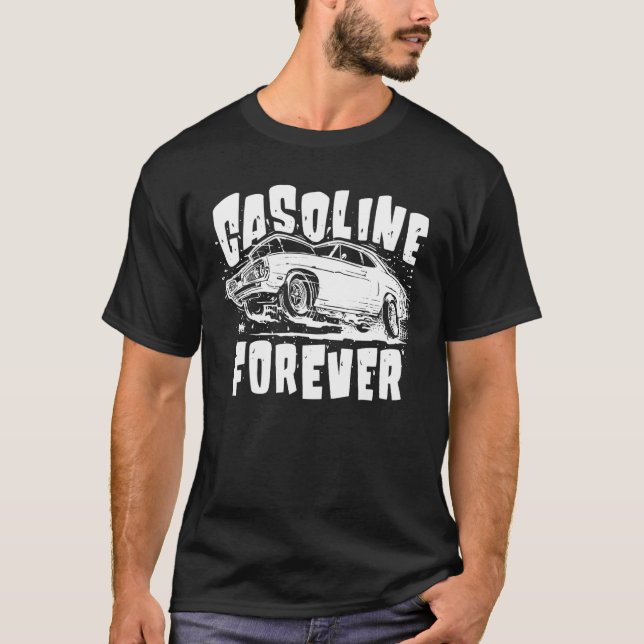 T-shirt Essence pour les voitures à essence pour toujours  (Devant)