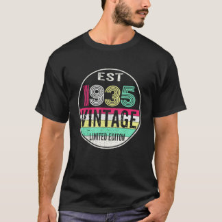 T-shirt Est 1935 Millésime 1935 87e Anniversaire