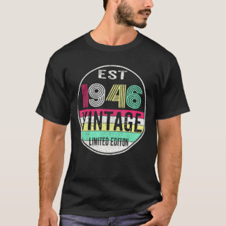 T-shirt Est 1946 Millésime 1946 76e Anniversaire