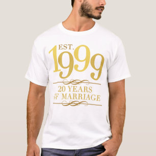 T-shirt Est. 20e anniversaire du Mariage 1999