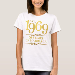 T-shirt Est. 50e anniversaire du Mariage 1969