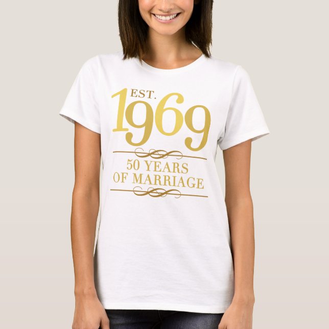 T-shirt Est. 50e anniversaire du Mariage 1969 (Devant)