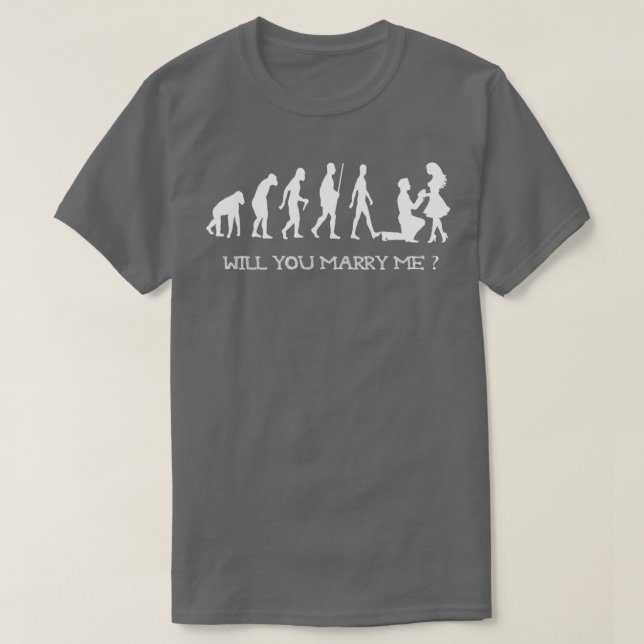 T-shirt Est-ce que tu m'épouseras l'évolution (Design devant)