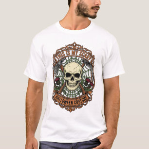 T-shirt Est Costume d'Halloween Effrayant Crâne Toile d'Ar