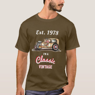 T-shirt Est vintage classique d'année d'anniversaire de