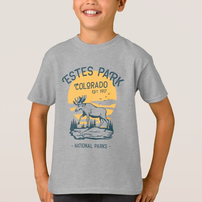 T-shirt Estes Park Colorado National Park Moose Sunset (Devant)