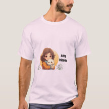T-shirt esthétique avec une fille mignonne et son 