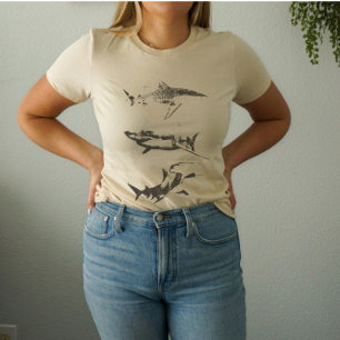T-shirt esthétique Grunge Shark