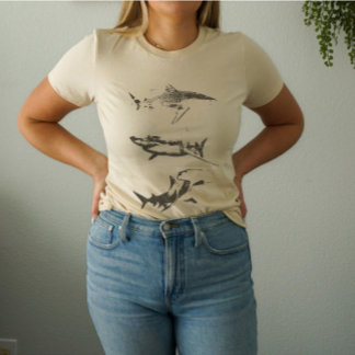 T-shirt esthétique Grunge Shark
