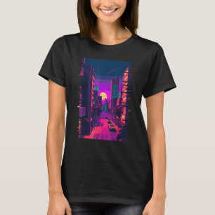 T-shirt esthétique indie de ville japonaise glitch 80s 90s
