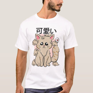 T-shirt Esthétique japonaise - Cute Kawaii Anime Cat - Clo