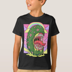 T-shirt esthétique kawaii Weirdcore yeux de cornichon 