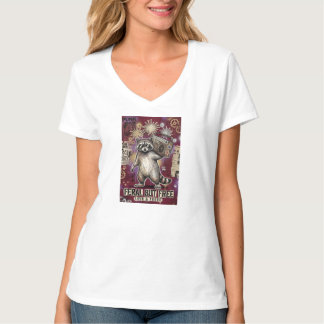 T-shirt Esthétique Rétro Vintage de Raton Laveur Sauvage e