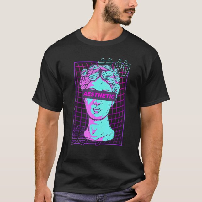 T-shirt Esthétique Vaporwave Japonais Buste Sculpture grec (Devant)